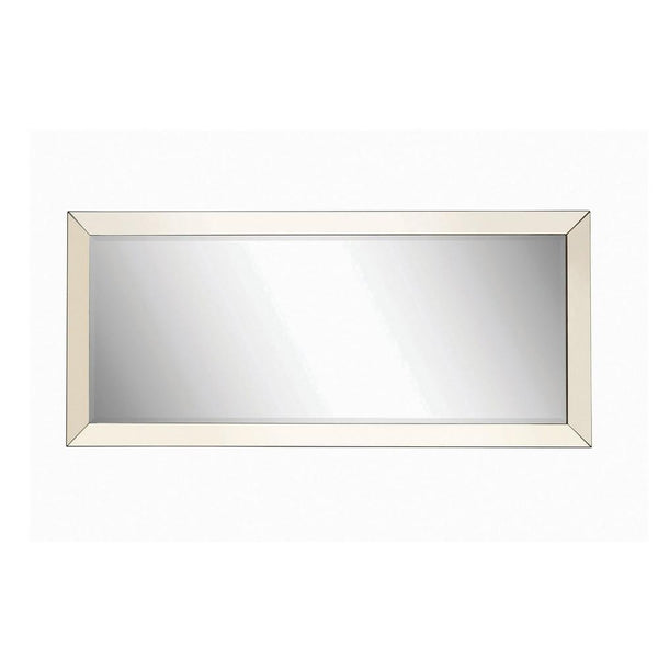 Benzara Rectangular Shaped Floor Mirror With Beveled Edge Silver - BM233236