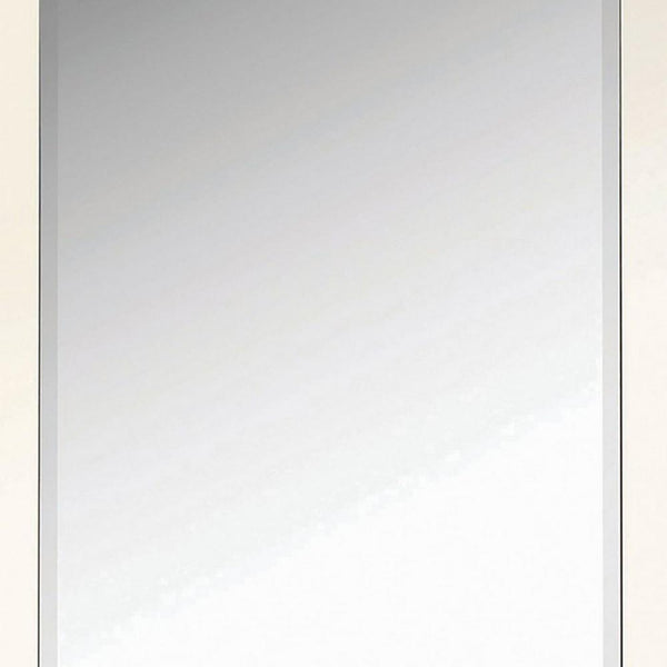 Benzara Rectangular Shaped Floor Mirror With Beveled Edge Silver - BM233236