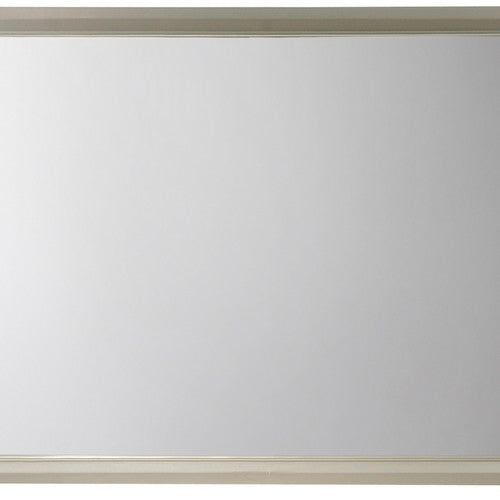 Benzara Rectangular Wood Encased Dresser Top Mirror Champagne Silver - BM215211