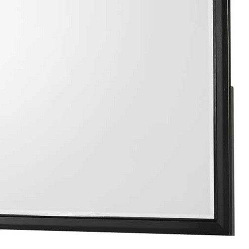 Benzara Rectangular Wooden Frame Dresser Top Mirror Black And Silver - BM215210