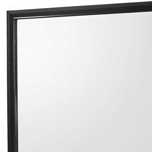 Benzara Rectangular Wooden Frame Dresser Top Mirror Black And Silver - BM215210