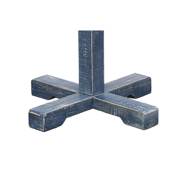 Benzara Rena Coat Hat Rack Stand 8 Wood Stems 72 Inch Ocean Blue Mahogany -BM325366