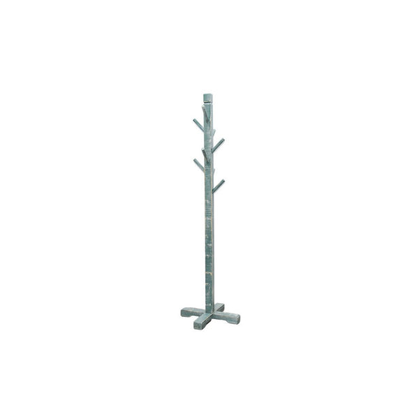 Benzara Rena Coat Hat Rack Stand 8 Wood Stems 72 Inch Rustic Green Mahogany -BM325367