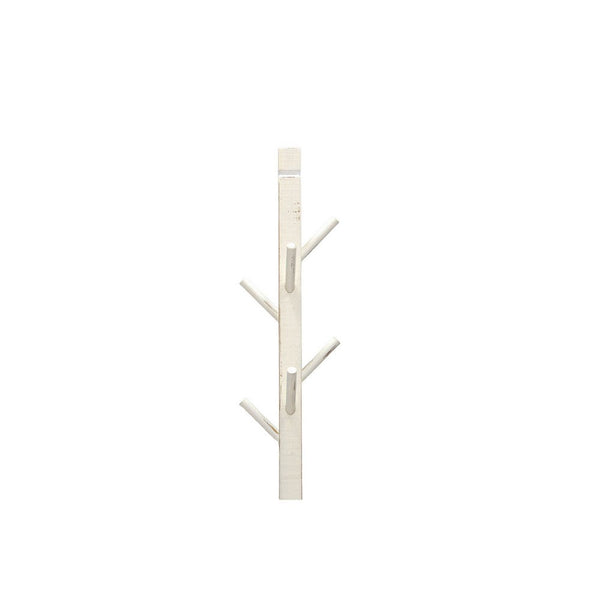 Benzara Rena Coat Hat Rack Stand 8 Wood Stems 72 Inch Rustic White Mahogany -BM325368