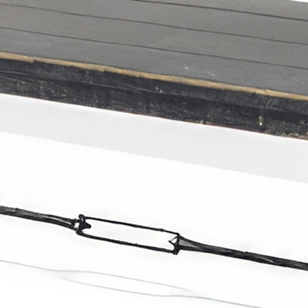 Benzara Rena Dining Bench Turnbuckle Accent 64 Inch Black Mahogany Wood -BM325424