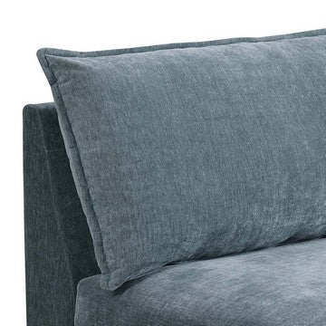 Benzara Rio 33 Inch Modular Armless Sofa Chair Lumbar Cushion Slate Blue Fabric - BM284326