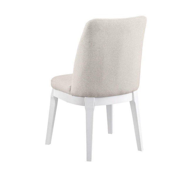 Benzara Risa Dining Side Chair Set Of 2 Tall Back And Splayed Legs Beige -BM329113