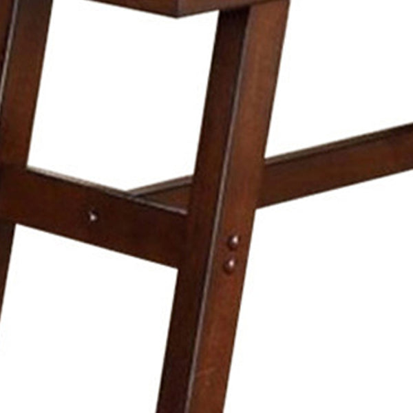 Benzara Rubber Wood Bench With Faux Leather Upholstery Large Brown - BM171215