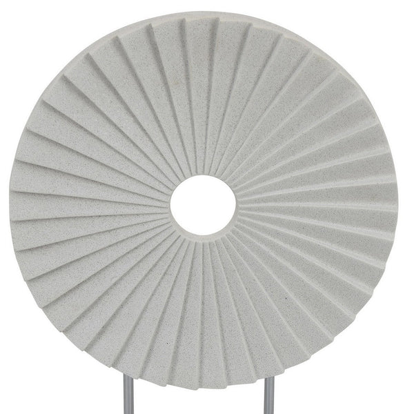 Benzara Saina Tabletop Decor White Acrylic Base 17 Inch Round Sunburst -BM331059