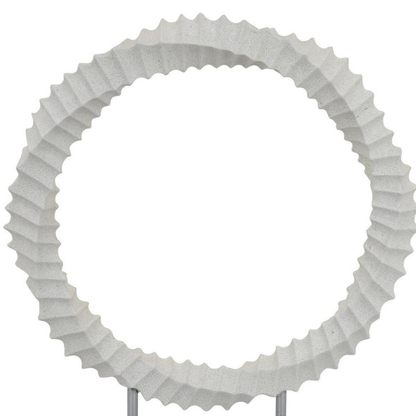 Benzara Saina Tabletop Decor White Acrylic Base Twisted Design 17 Inch -BM331057