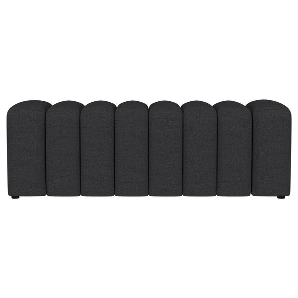 Benzara Sanna Accent Bench Modern Channel Tufted Charcoal Black 54 Inch -BM329657