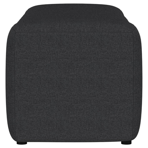 Benzara Sanna Accent Bench Modern Channel Tufted Charcoal Black 54 Inch -BM329657