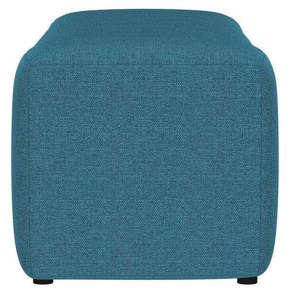 Benzara Sanna Accent Bench Modern Channel Tufted Peacock Blue 54 Inch -BM329656