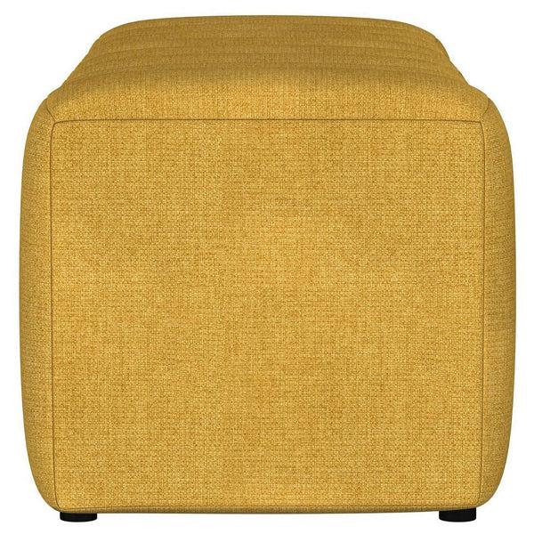 Benzara Sanna Accent Bench Modern Channel Tufted Yellow Fabric 54 Inch -BM329655
