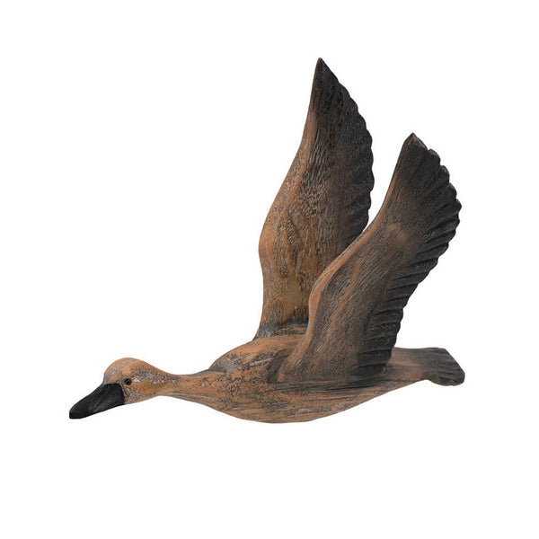 Benzara Set Of 3 Flying Geese Wall Decorations Pine Wood Rustic Weathered Brown - BM302563