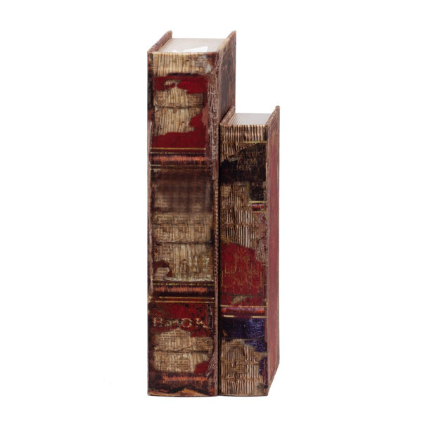 Benzara Set Of 6 Antique Distressed Book Boxes Multicolor 3 Assortment - BM154498