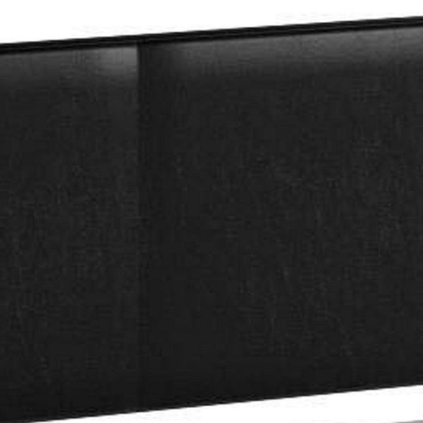 Benzara Shirin Twin Size Bed Wood Nailhead Trim Upholstered Headboard Black - BM311845