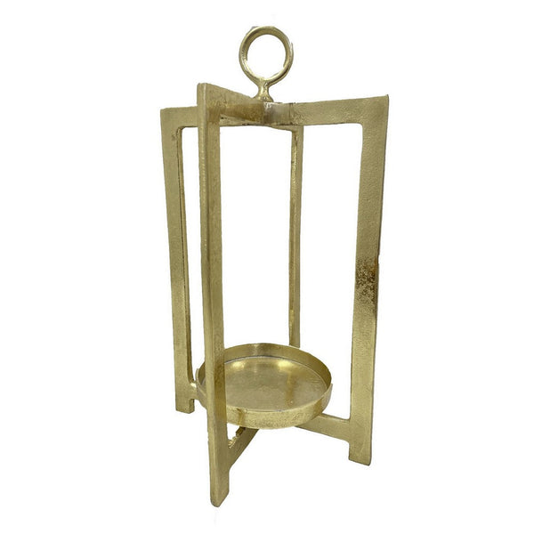 Benzara Siana Lantern Candle Holder 20 Inch Classic Gold Finished Metal Frame -BM324568