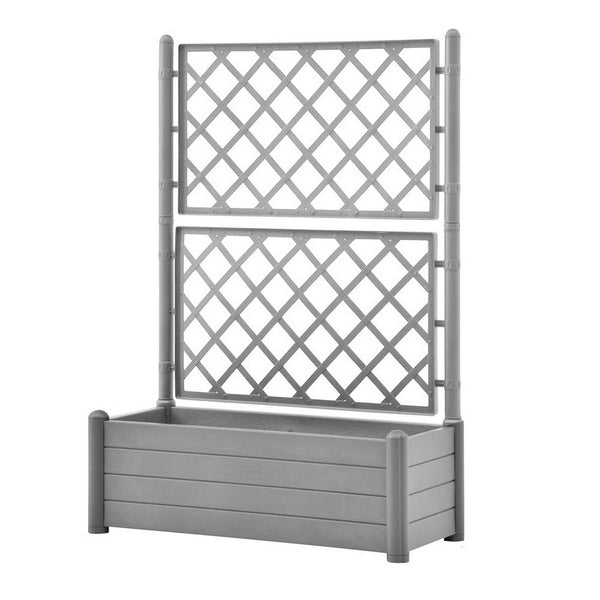 Benzara Simi Garden Flower Planter With Trellis 17x40x56 Classic Stone Gray -BM325665