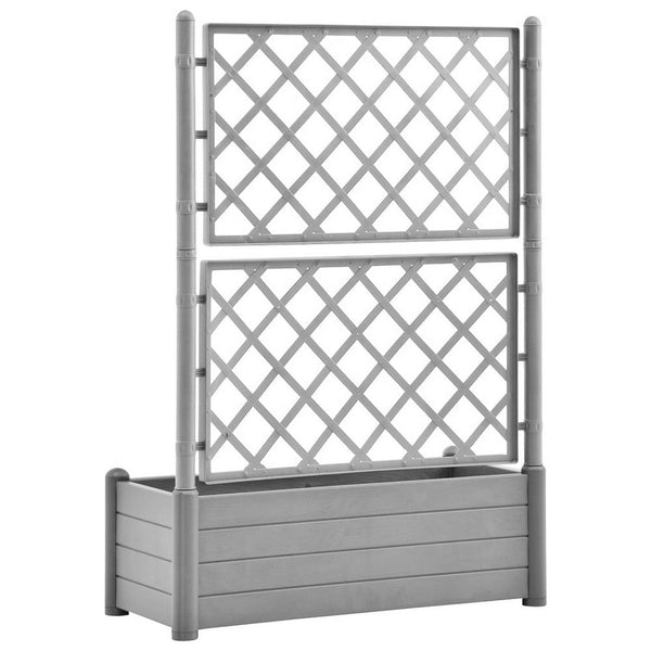 Benzara Simi Garden Flower Planter With Trellis 17x40x56 Classic Stone Gray -BM325665