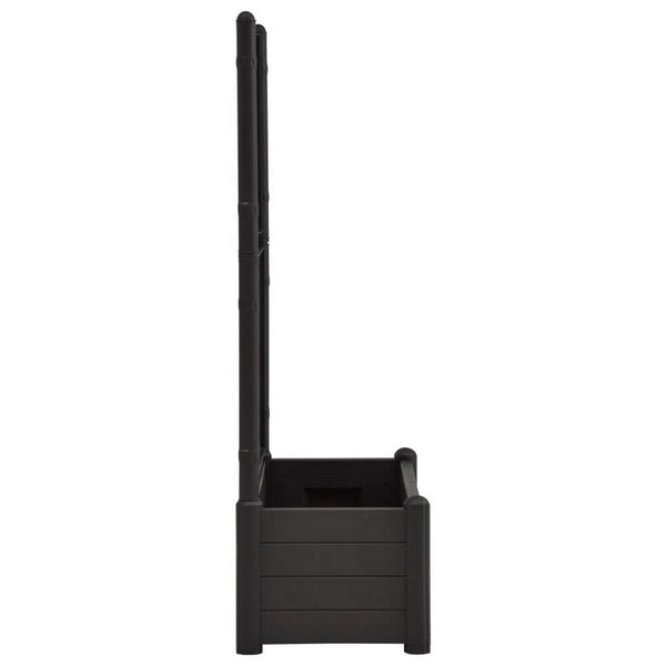 Benzara Simi Garden Flower Planter With Trellis Anthracite Gray 17x40x56 -BM325664