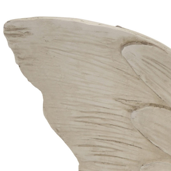 Benzara Sitting Fairy Angel Garden Sculpture Statue 28 Inch White Resin -BM324538