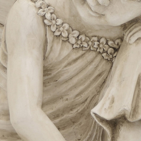 Benzara Sitting Fairy Angel Garden Sculpture Statue 28 Inch White Resin -BM324538