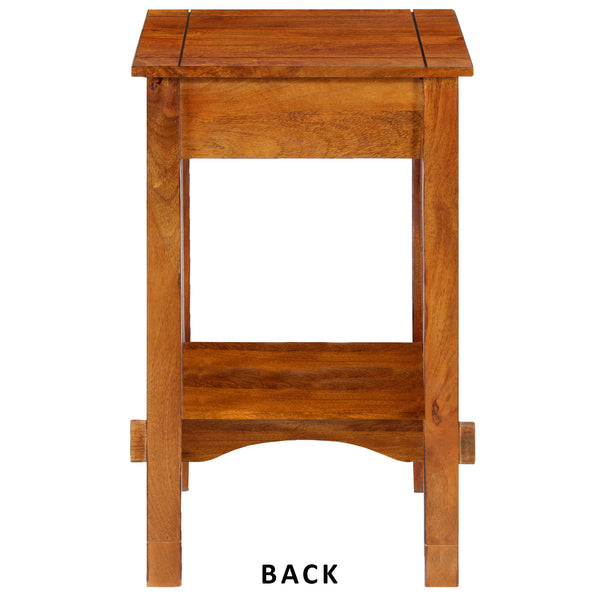 Benzara Spacious Mango Wood Nightstand With Slatted Side Panels Brown - BM122854