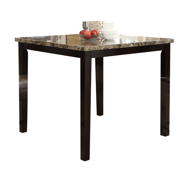 Benzara Spacious Wooden High Table Faux Marble Top Brown - BM171296