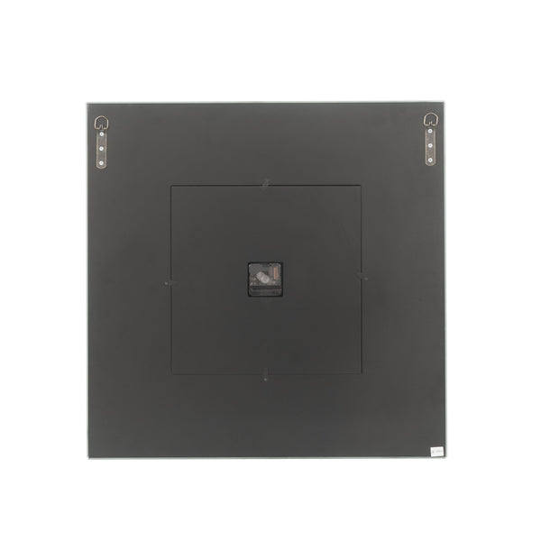 Benzara Square Mirror Panel Frame Wall Clock With Faux Diamond Silver - BM225868