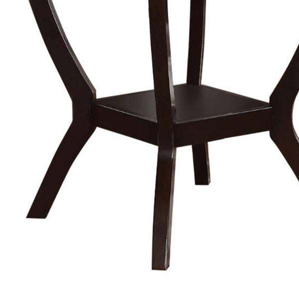 Benzara Square Shaped Wooden Counter Height Table With Bottom Shelf Brown - BM171287