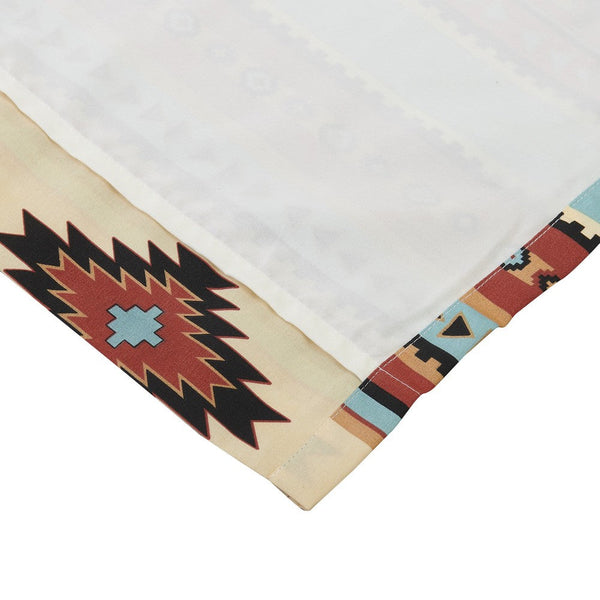 Benzara Tagus 84 Inch Window Curtains Southwest Motifs Grommets Microfiber - BM293466