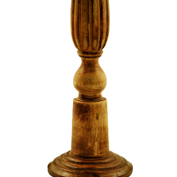 Benzara Taki Benzara Wooden Natural Finish Pillar Shaped Candleholder Set Of 3 Brown - BM81211