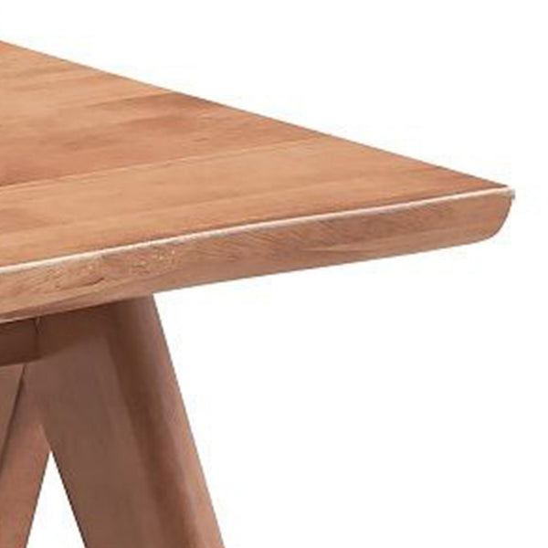 Benzara Tina 22 Inch Side End Accent Table Angled Legs Natural Wood Brown Finish - BM314310