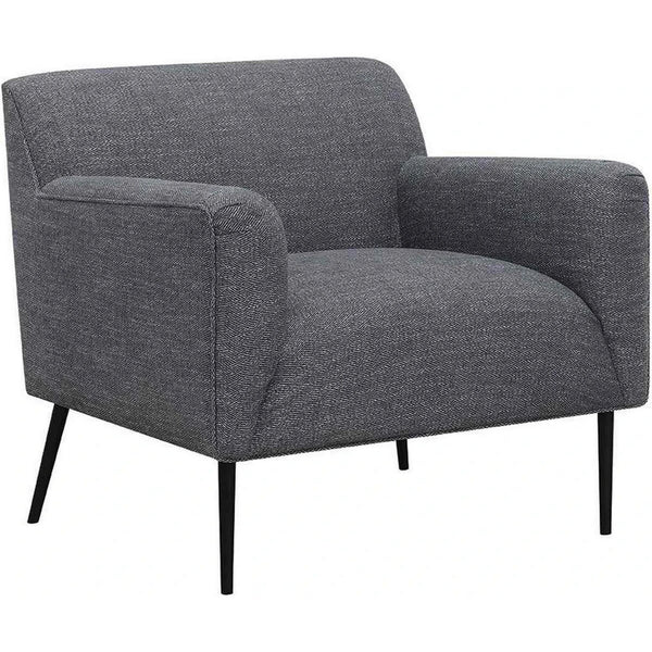 Benzara Tobin 33 Inch Accent Chair Padded Seat Waterfall Edge Pleated Arms Gray - BM294125