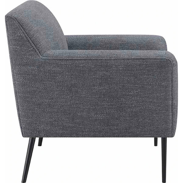 Benzara Tobin 33 Inch Accent Chair Padded Seat Waterfall Edge Pleated Arms Gray - BM294125