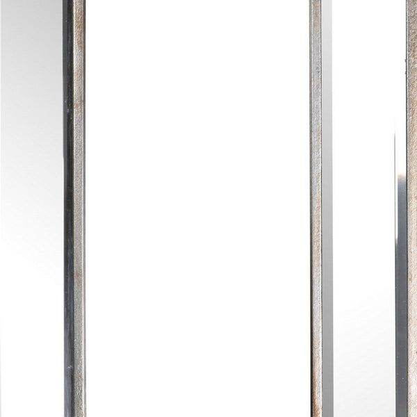 Benzara Toby 12 X 18 Inch Wall Mount Accent Mirror Antique Silver Wood Frame - BM286094