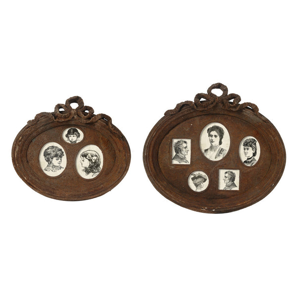 Benzara Traditional Style Rustic Photo Frame In Ceramic Set Of Two Brown