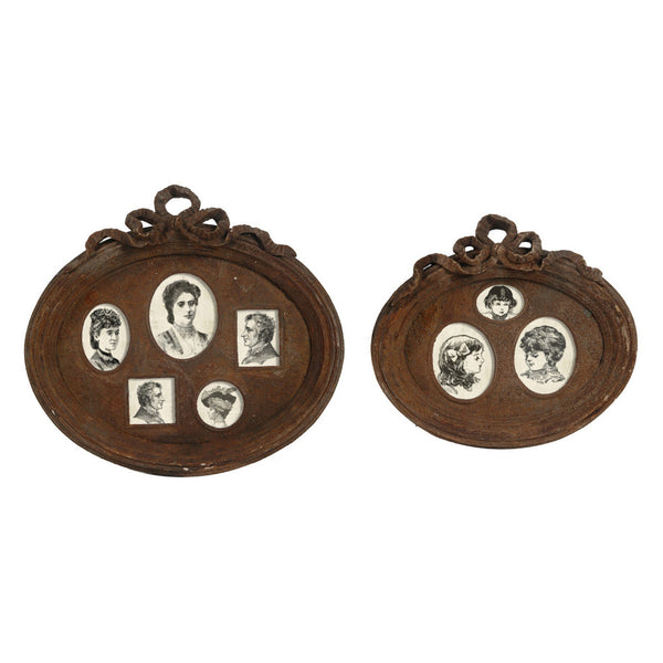 Benzara Traditional Style Rustic Photo Frame In Ceramic Set Of Two Brown