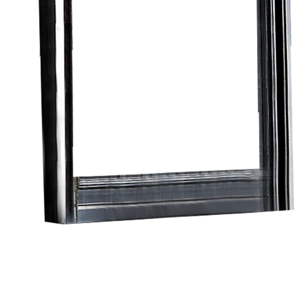 Benzara Traditional Style Wooden Frame Dresser Mirror With Curved Top Black - BM219846