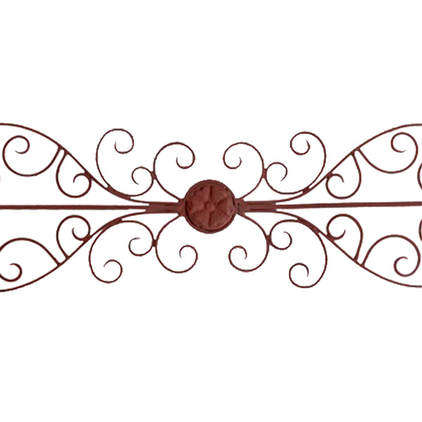 Benzara Traditionally Carved Metal Wall Plaque With Scrollwork Brown - BM01054