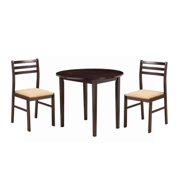 benzara Transitional Style 3 Piece Wooden Dining Table and Chair Set Brown - BM69410