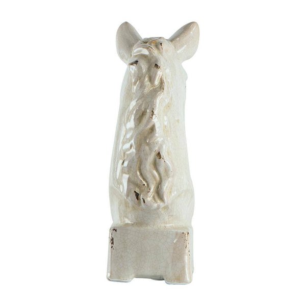 Benzara Transitional Style Ceramic Horse Head Decor Piece Large Beige - BM206726