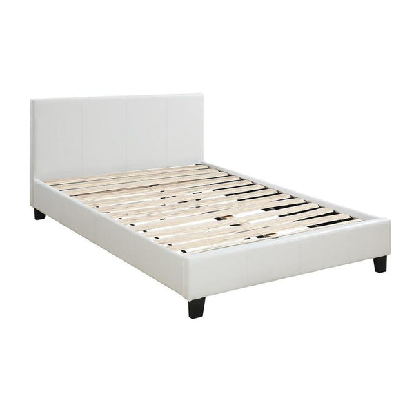 Benzara Transitional Style Leatherette Queen Bed With Padded Headboard White - BM232046