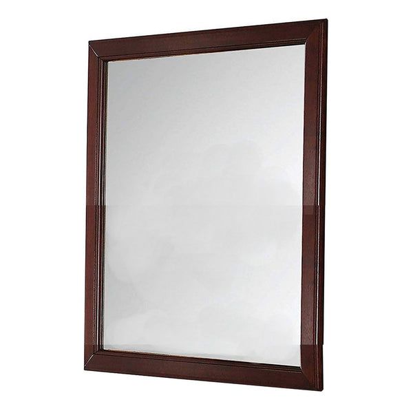 benzara Transitional Style Mirror with Raised Wooden Frame Brown and Silver - BM205580