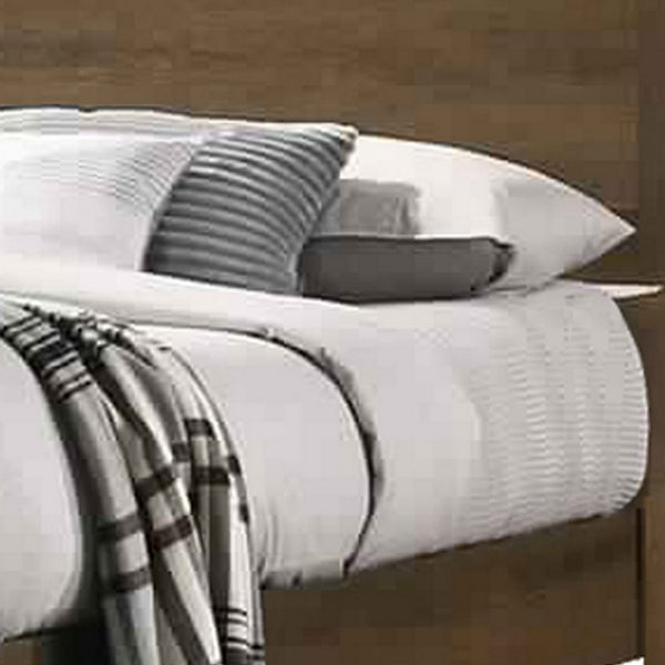 Benzara Transitional Style Wooden Eastern King Bed With Raised Molding Trim Brown - BM225936