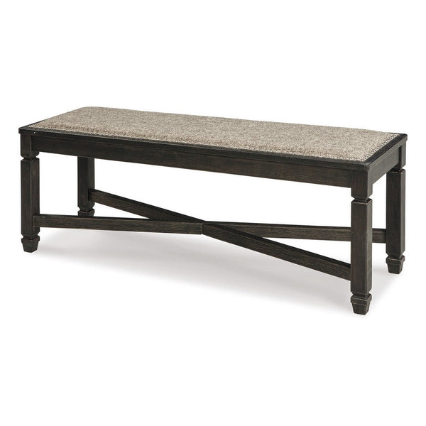 Benzara Trekk Dining Bench X-Stretcher And Nailhead Trim Black Wood 50 Inch -BM329787