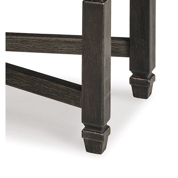 Benzara Trekk Dining Bench X-Stretcher And Nailhead Trim Black Wood 50 Inch -BM329787