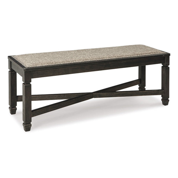 benzara Trekk Dining Bench X-Stretcher and Nailhead Trim Black Wood 50 Inch -BM329787
