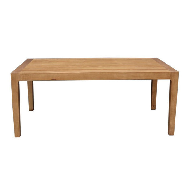 Benzara Tuley Dining Table Pine Wood Natural Brown 71 Inch Rectangular Top -BM326636
